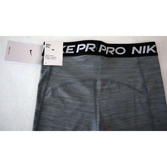 Nike Pro DA0481-084 Women's Sz S Gray Heather High Rise 7" Compression Shorts - Picture 6 of 11